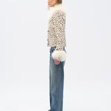 RONCH - Shearling detailed animal-print leather jacket