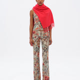 FLO - Floral-print devoré flare-leg pants