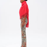 FLO - Floral-print devoré flare-leg pants