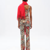 FLO - Floral-print devoré flare-leg pants