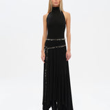 SEGNOR - Open-back halterneck dress with embellished belt