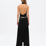 SEGNOR - Open-back halterneck dress with embellished belt