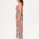 MONICA - Scarf and ruffle-detailed maxi dress