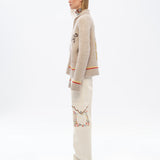 MELSA - Straight-leg pants with embroidered side pockets