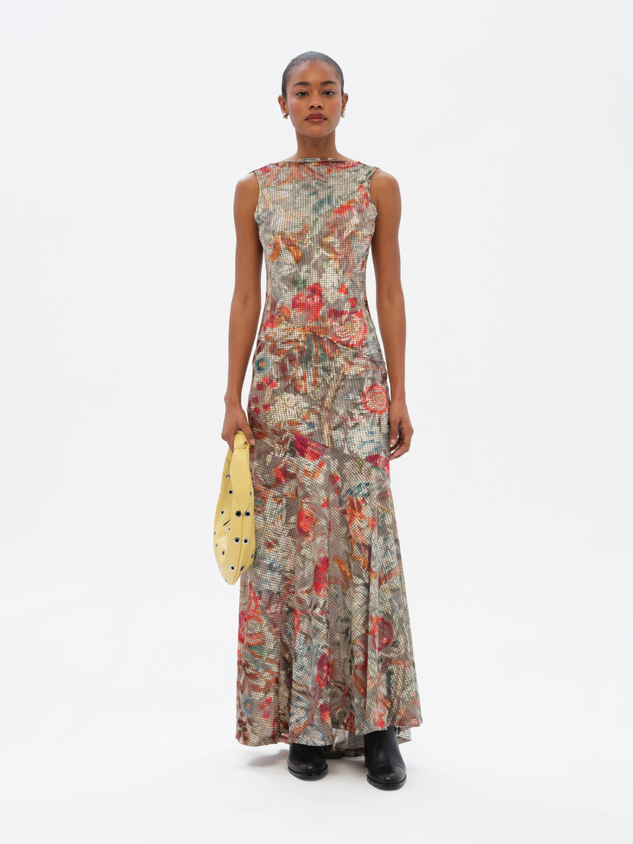 FENS - Floral-print open-back dress