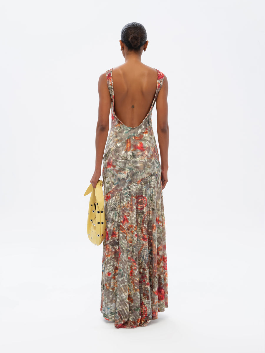 FENS - Floral-print open-back dress