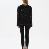 METZY - Cropped embellished and stud detailed jacket