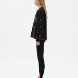 METZY - Cropped embellished and stud detailed jacket