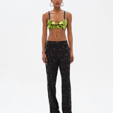 ELZA - Low-rise floral-print straight-leg pants