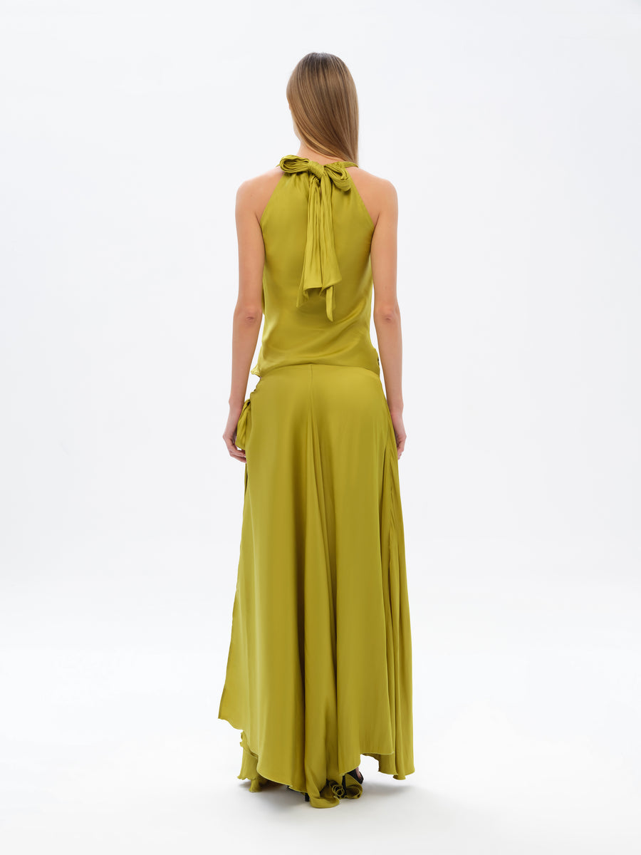 NESTA - Cut-out detailed draped maxi dress