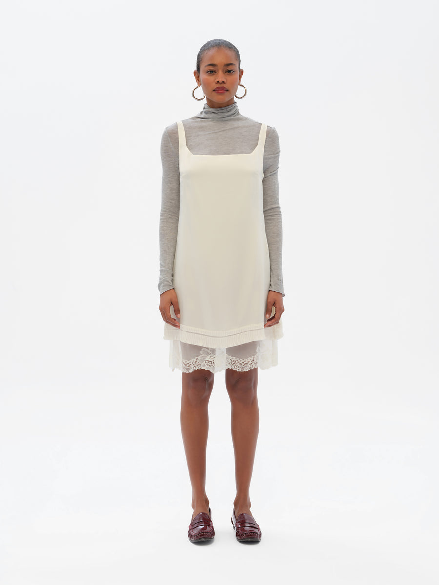 ZAYE - Square neck mini dress with lace lining