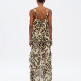 CHILAS - Animal-print ruffled dress with front slits