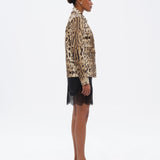 JEMY - Cropped animal-print jacket with front pockets