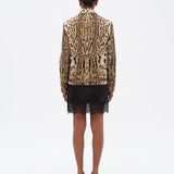 JEMY - Cropped animal-print jacket with front pockets