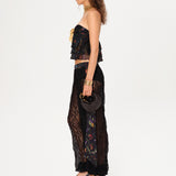 TESSA - Printed belt-detailed semi-sheer pants with mini shorts