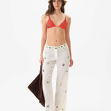 BRITY - Low-rise straight-leg embellished pants