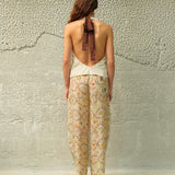 TAYLOR - Printed semi-sheer organza trousers