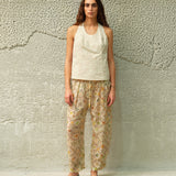 TAYLOR - Printed semi-sheer organza trousers