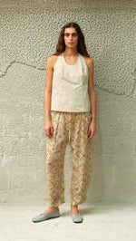 TAYLOR - Printed semi-sheer organza trousers