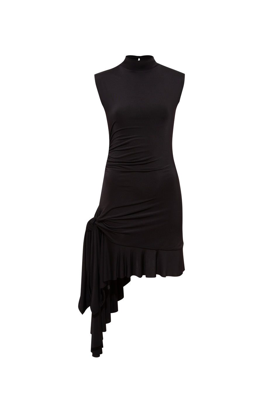 TENA - Sleeveless jersey dress with side tie and ruffle details