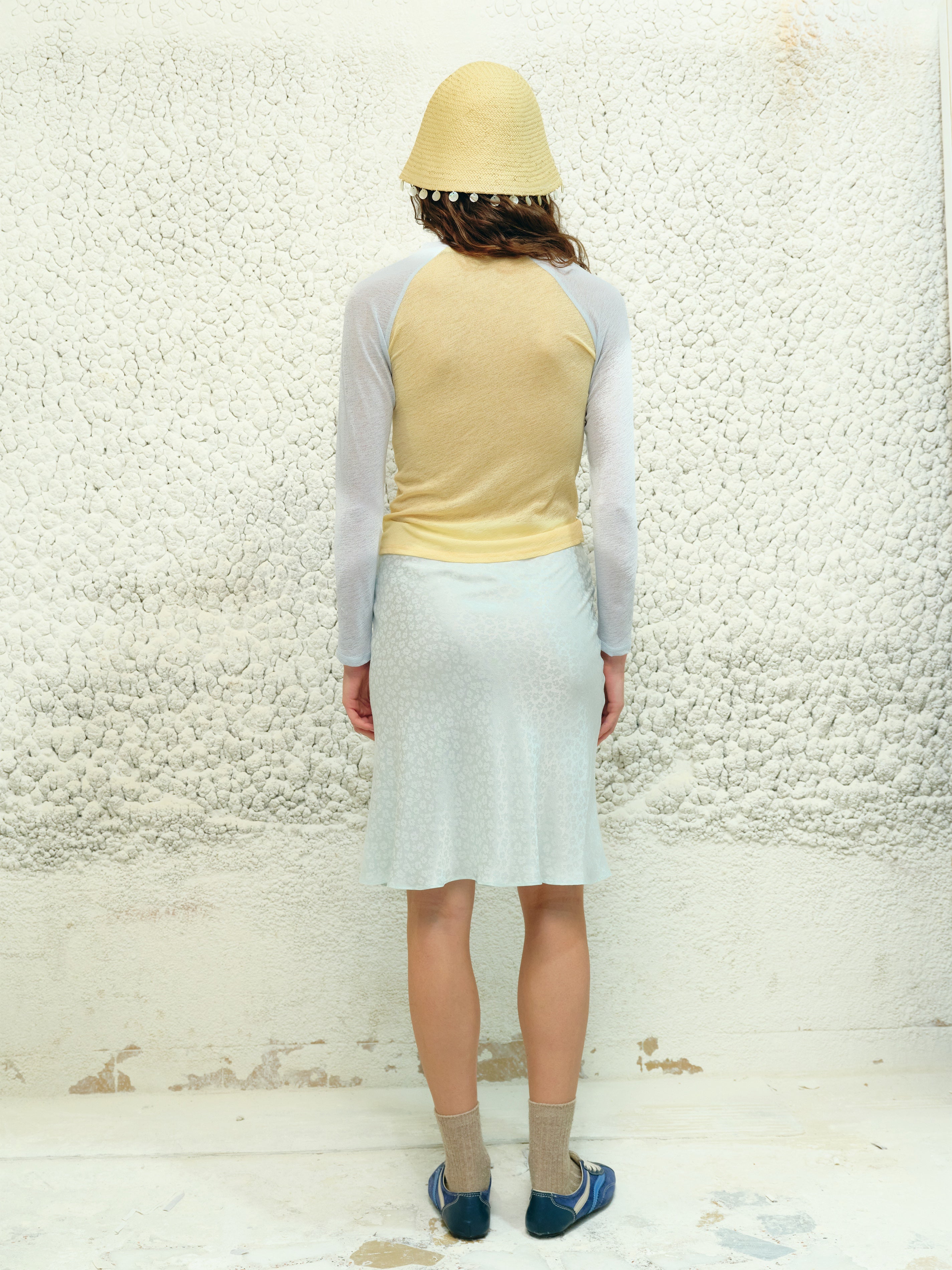 TILLY - Two-tone mesh long sleeve top