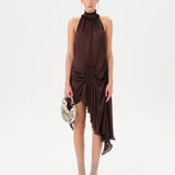 TONI - Satin halter-neck mini dress