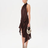TONI - Satin halter-neck mini dress