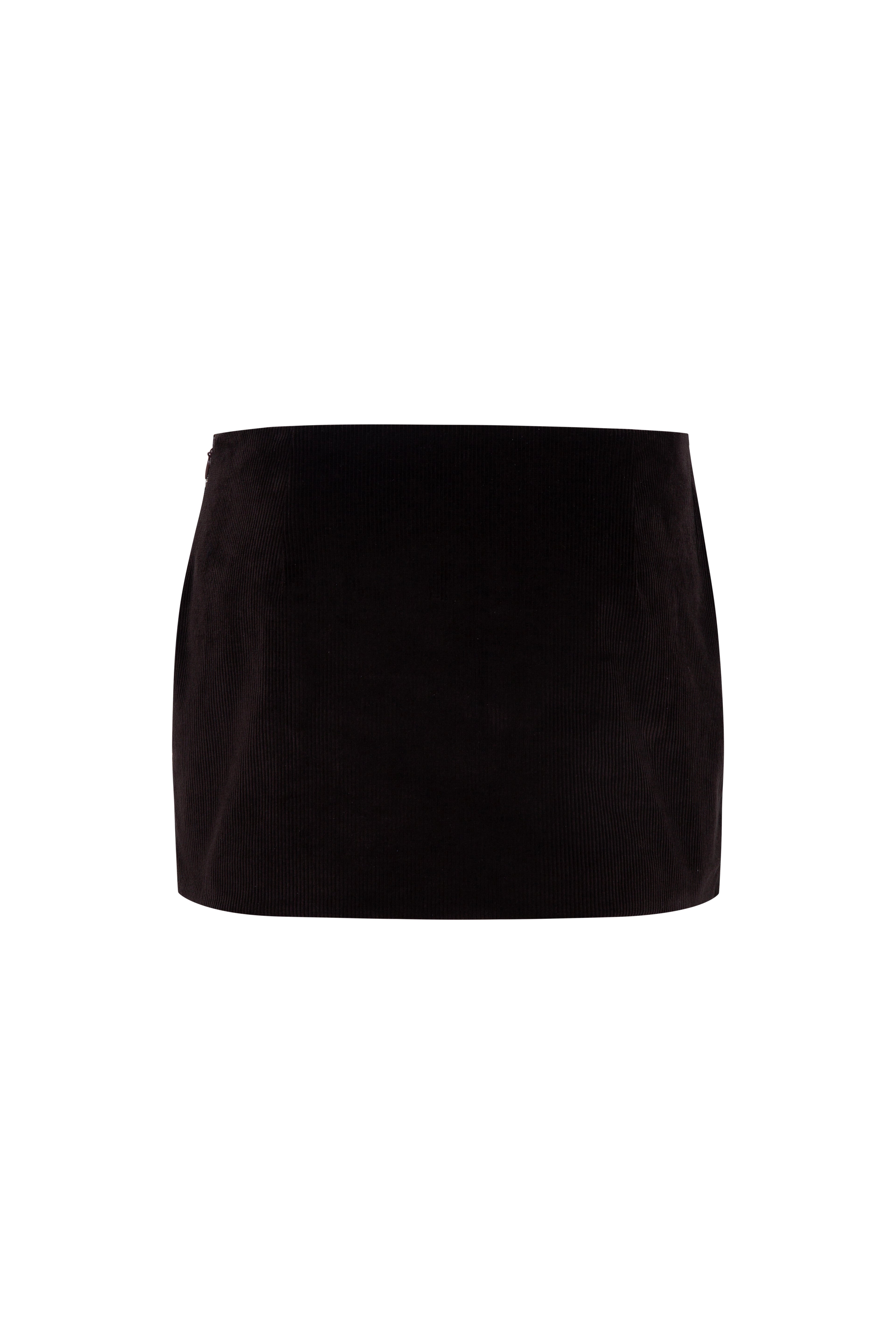 TYRA - Low-rise embellished corduroy mini skirt