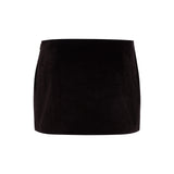 TYRA - Low-rise embellished corduroy mini skirt