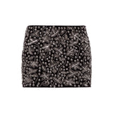 TYRA - Low-rise embellished corduroy mini skirt