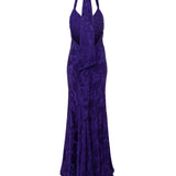 VICKA - Open-back embellished satin maxi dress