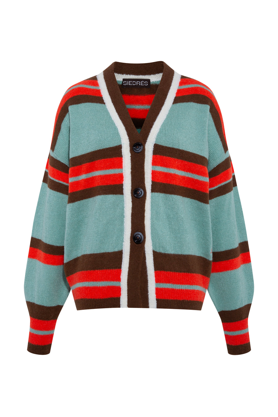 VORY - Striped cardigan with logo detail