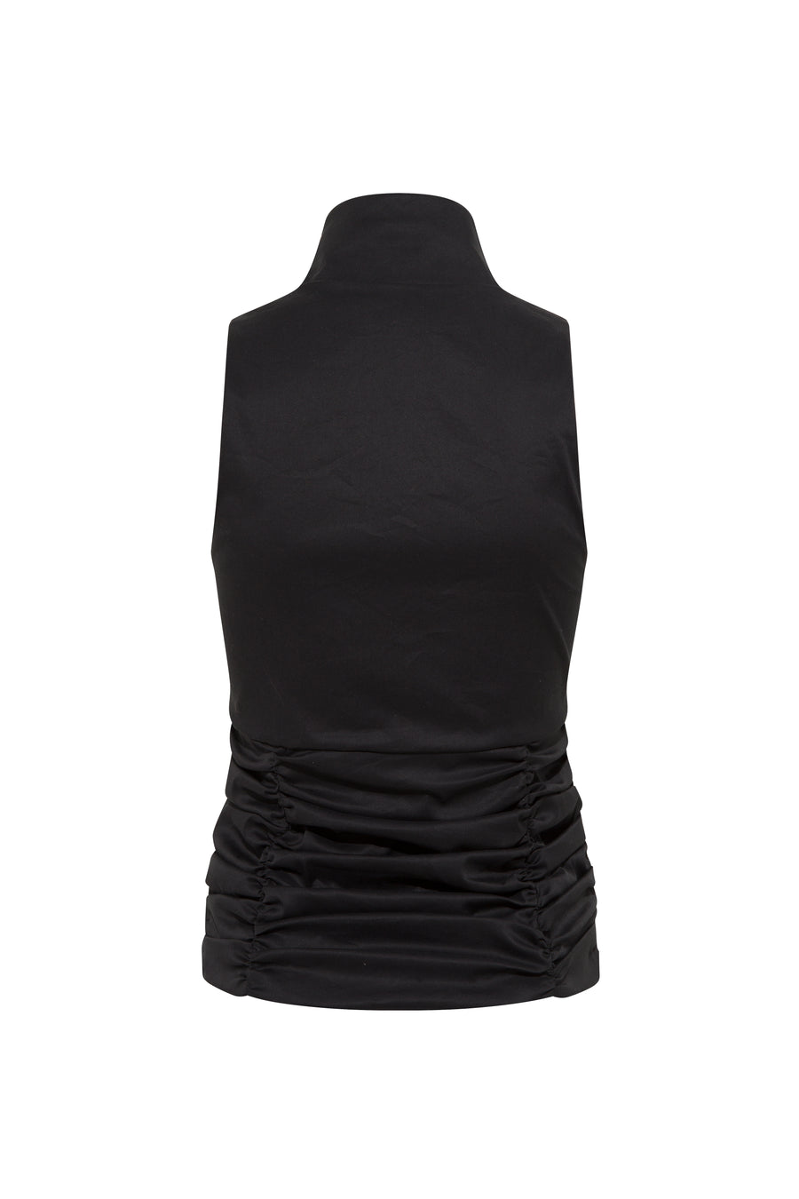 WARTZ - Zip-up sleeveless shirt with ruching details