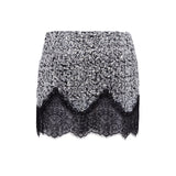 WITZ - Sequin mini skirt with lace trims