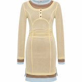 LYNA - Contrast layered mesh mini dress
