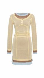 LYNA - Contrast layered mesh mini dress