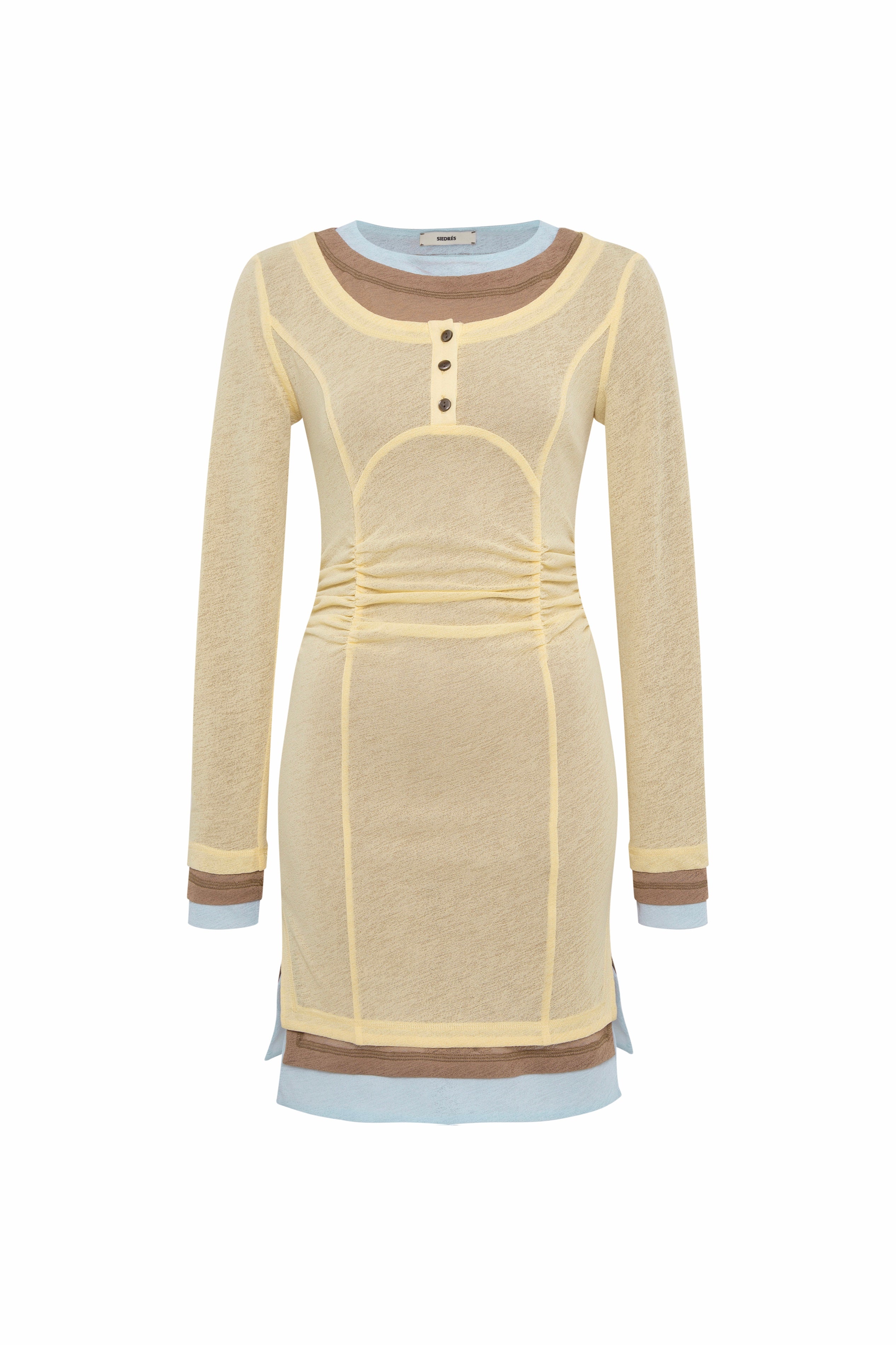 LYNA - Contrast layered mesh mini dress