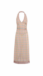 JOSETTE - Halter midi dress with side rouching