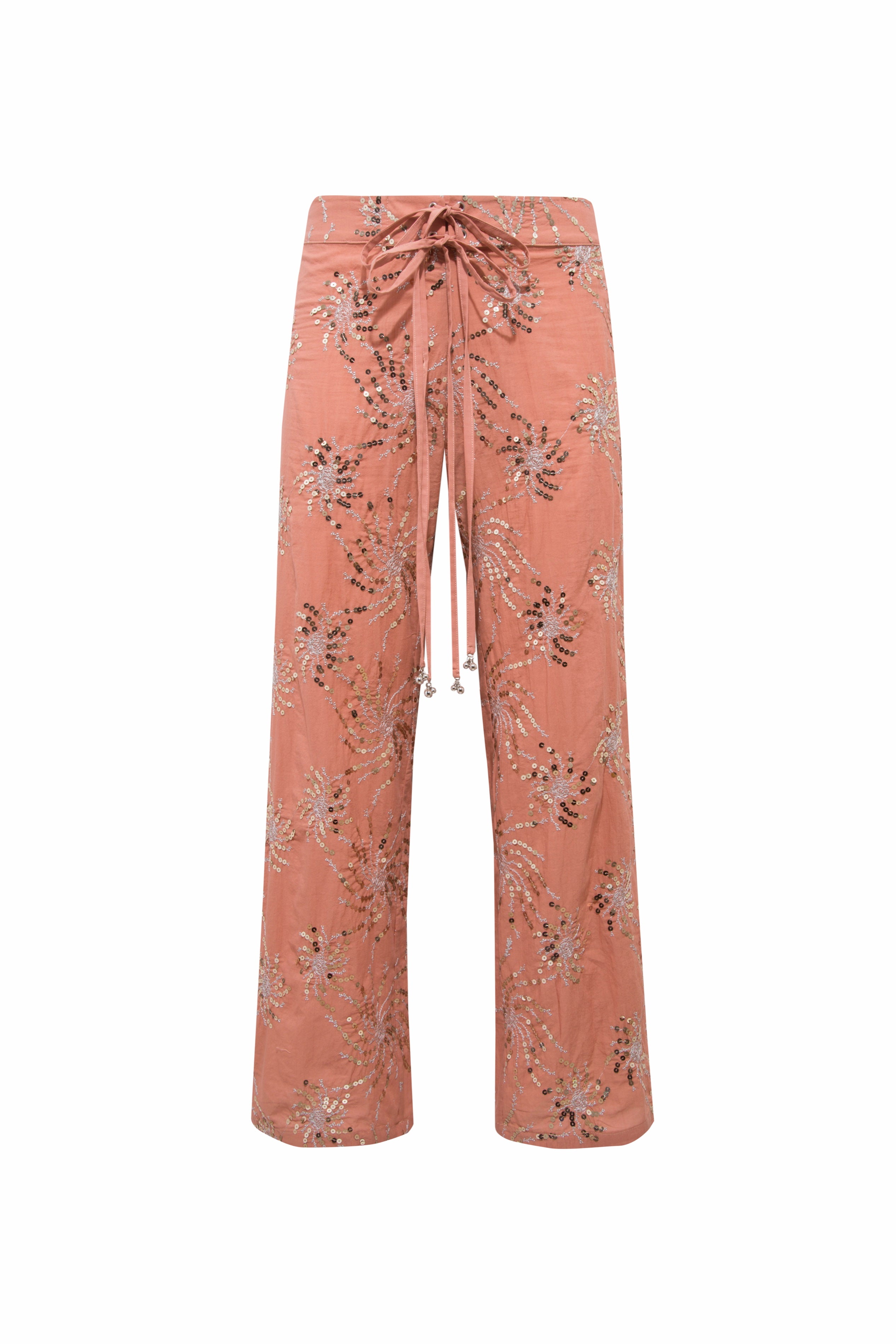 SAVINA - Embroidered drawstring pants