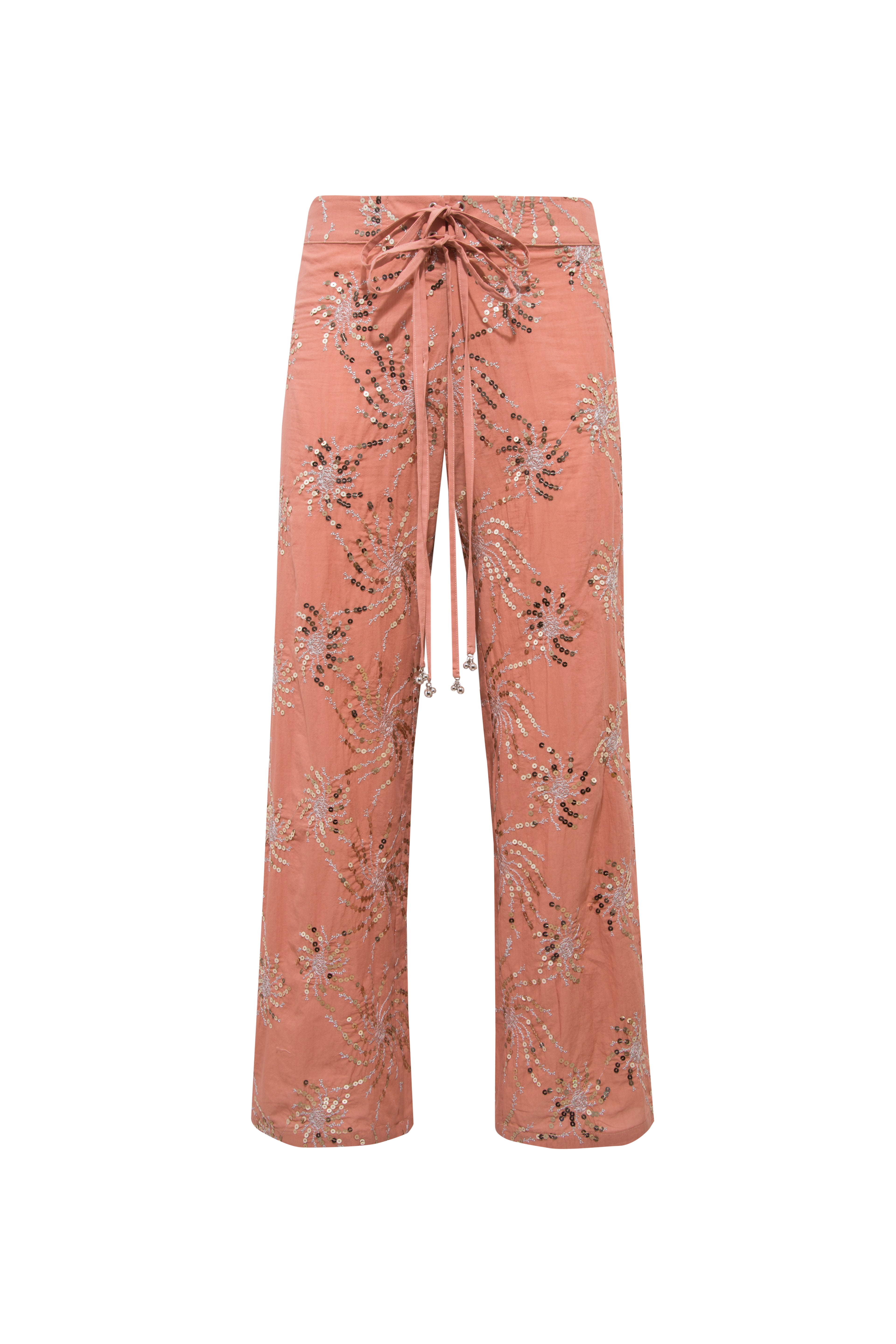 SAVINA - Embroidered drawstring pants