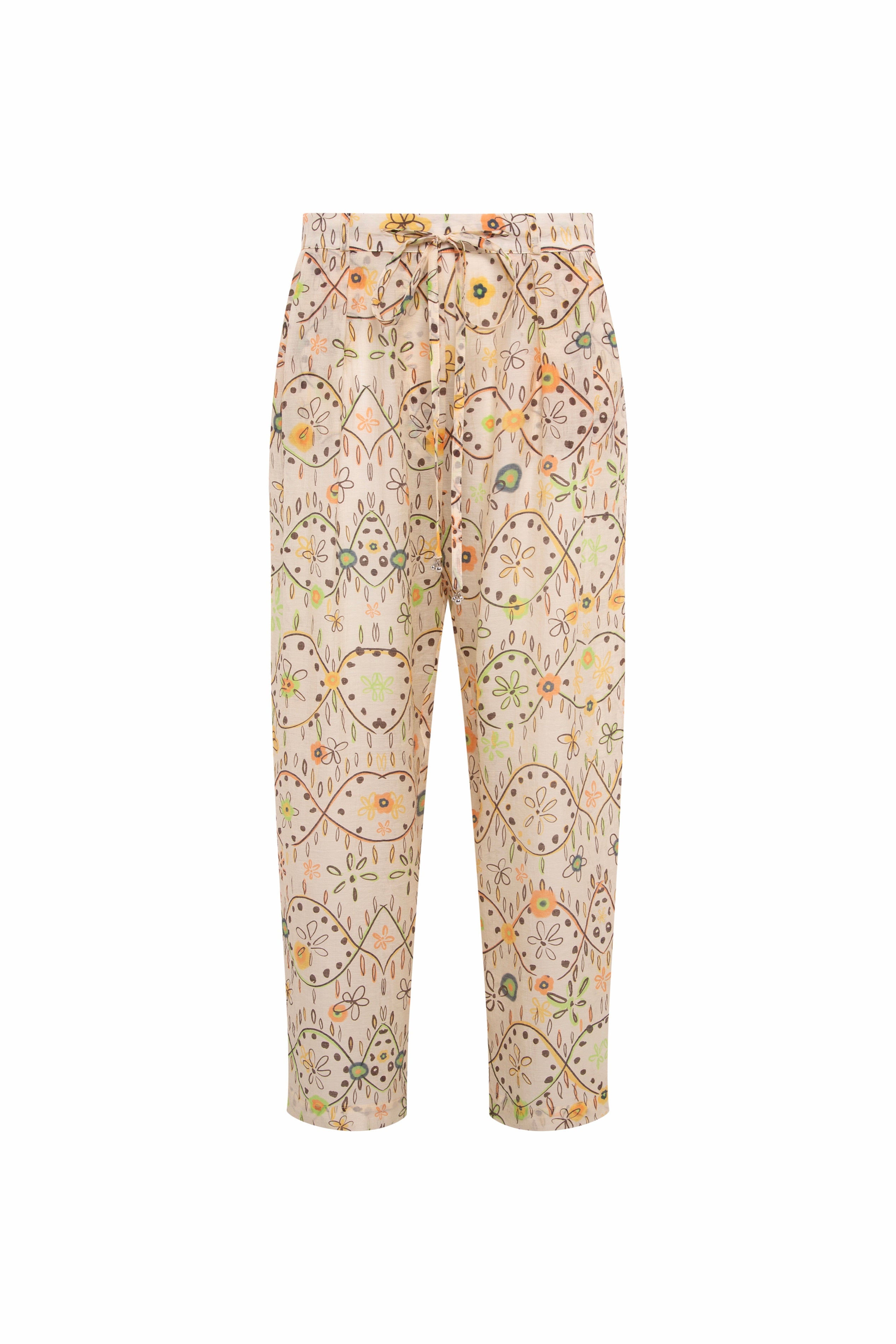TAYLOR - Printed semi-sheer organza trousers