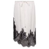 NELL - Satin lace trimmed midi skirt
