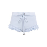 PEONIE - Ruflled mesh mini shorts