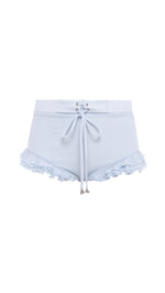 PEONIE - Ruflled mesh mini shorts
