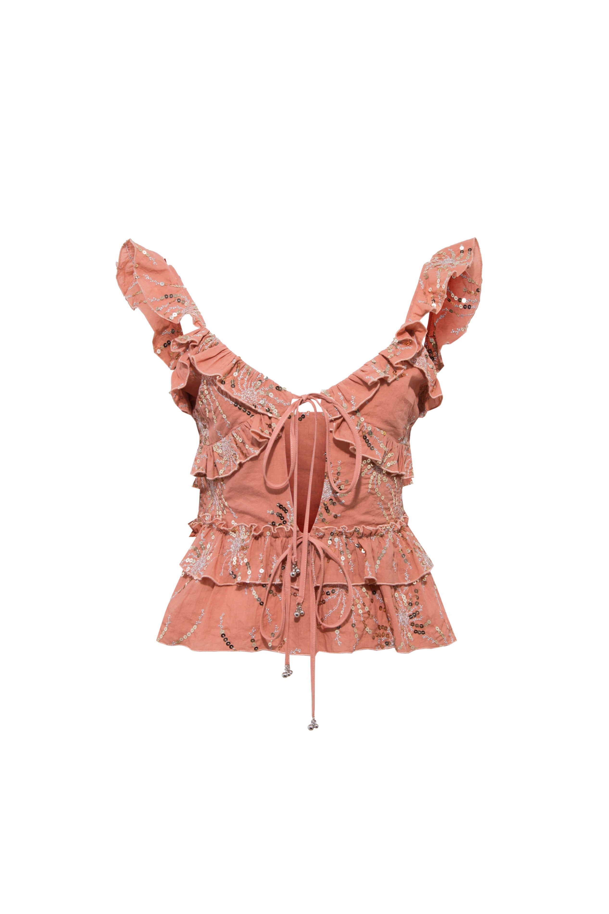 LYDIA - Embellished ruffled top