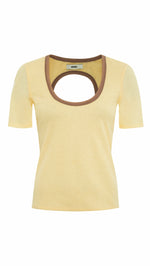 THEA - Short-sleeve top with open-back design