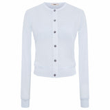 POLI - Crewneck button-up cardigan with matching bralette