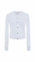 POLI - Crewneck button-up cardigan with matching bralette