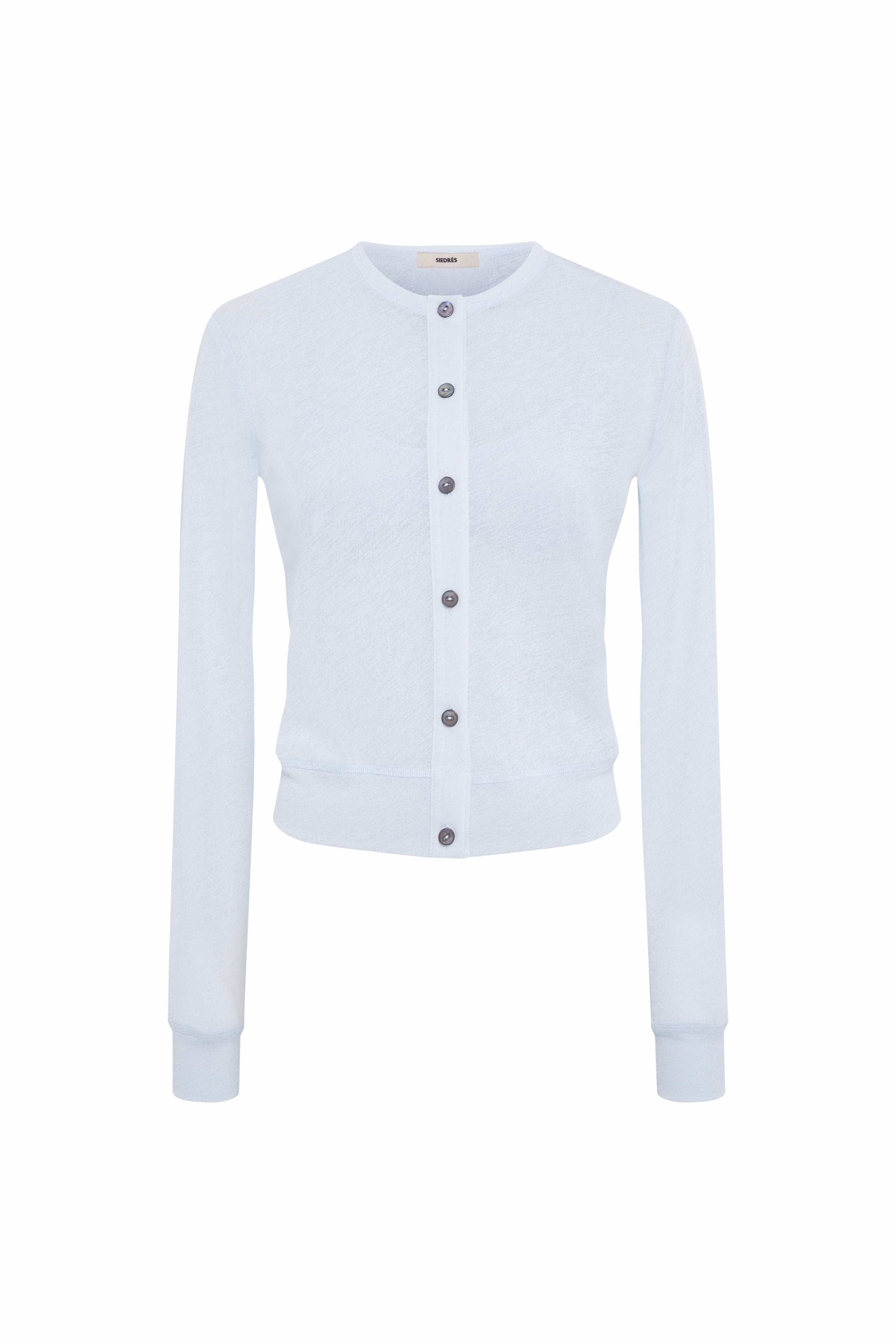 POLI - Crewneck button-up cardigan with matching bralette