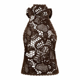 INDY - Halterneck crocheted top with open-knit texture